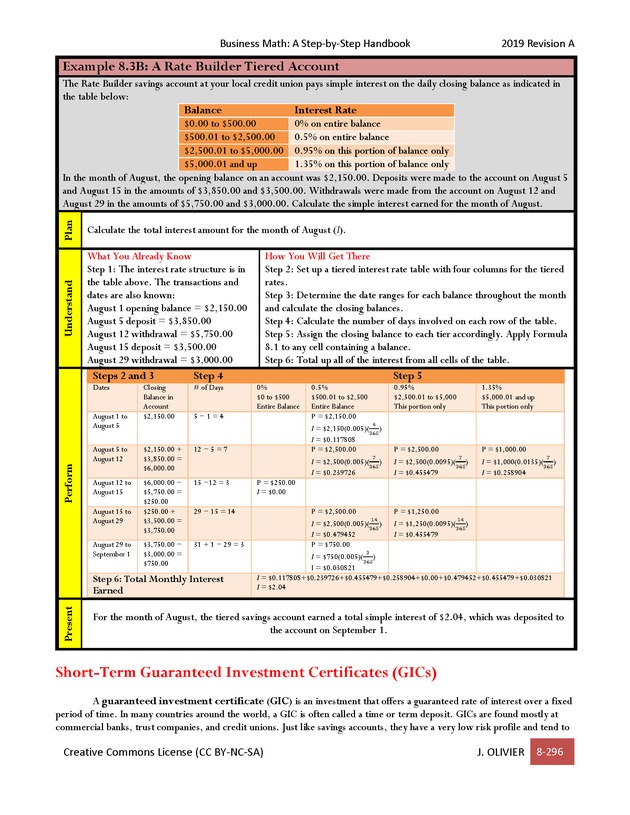 BUSINESS MATH: A Step-By-Step Handbook - Page 296