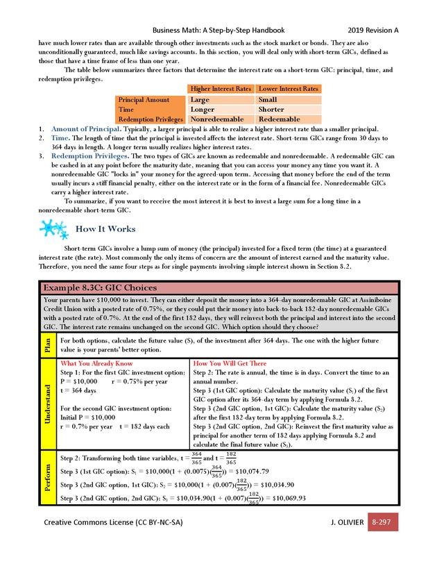BUSINESS MATH: A Step-By-Step Handbook - Page 297