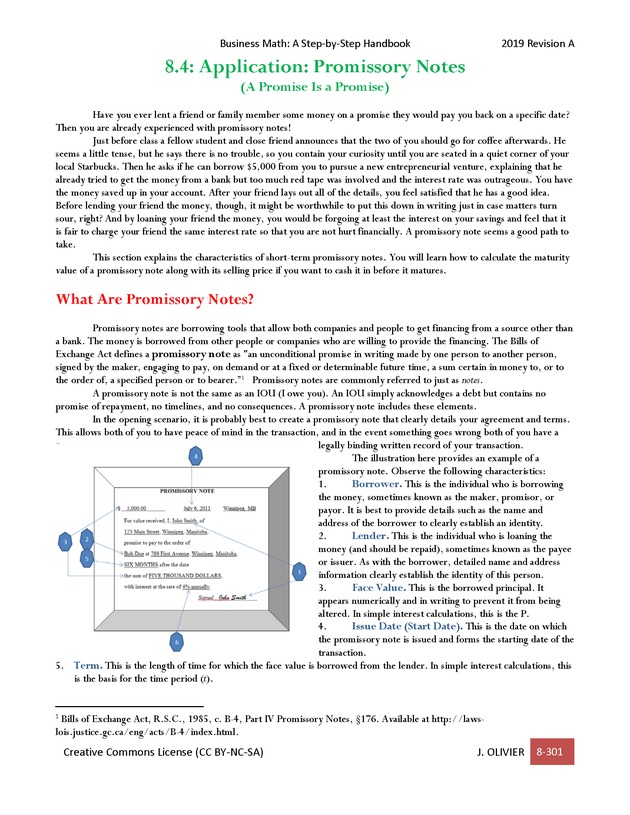BUSINESS MATH: A Step-By-Step Handbook - Page 301