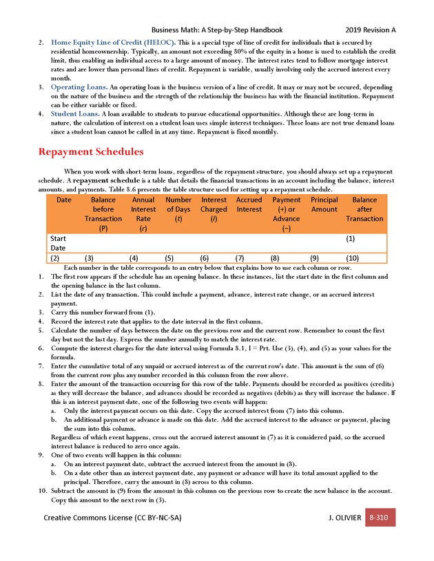 BUSINESS MATH: A Step-By-Step Handbook - Page 310