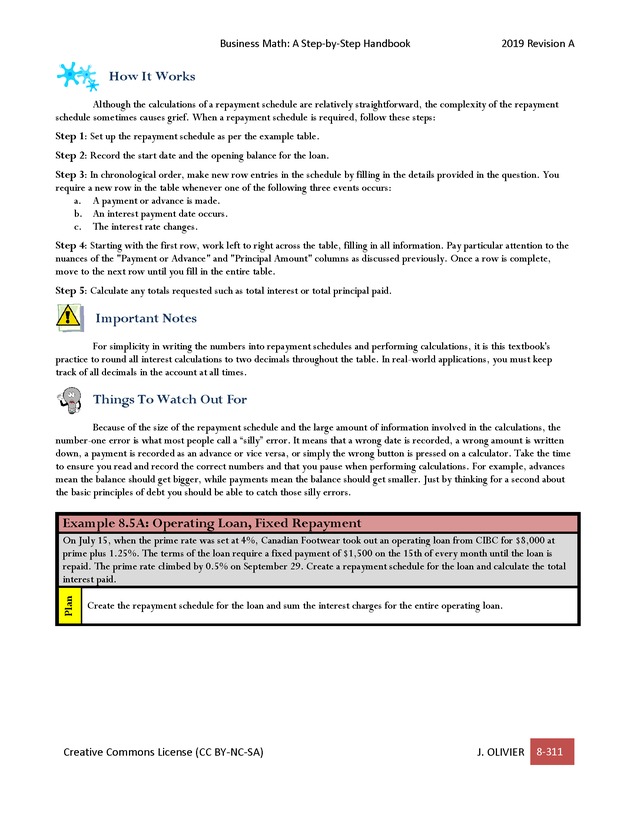 BUSINESS MATH: A Step-By-Step Handbook - Page 311
