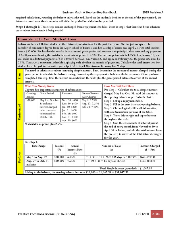 BUSINESS MATH: A Step-By-Step Handbook - Page 316