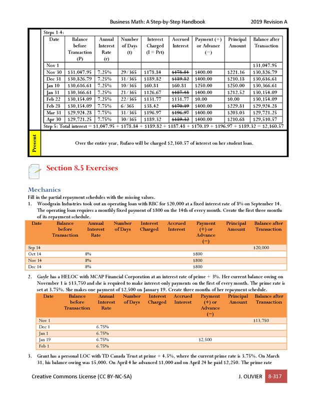 BUSINESS MATH: A Step-By-Step Handbook - Page 317