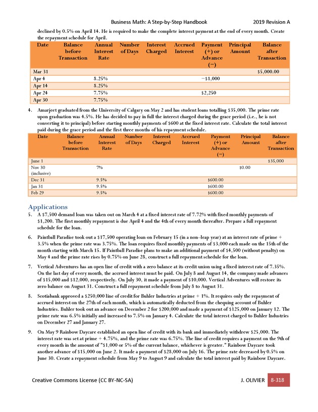 BUSINESS MATH: A Step-By-Step Handbook - Page 318