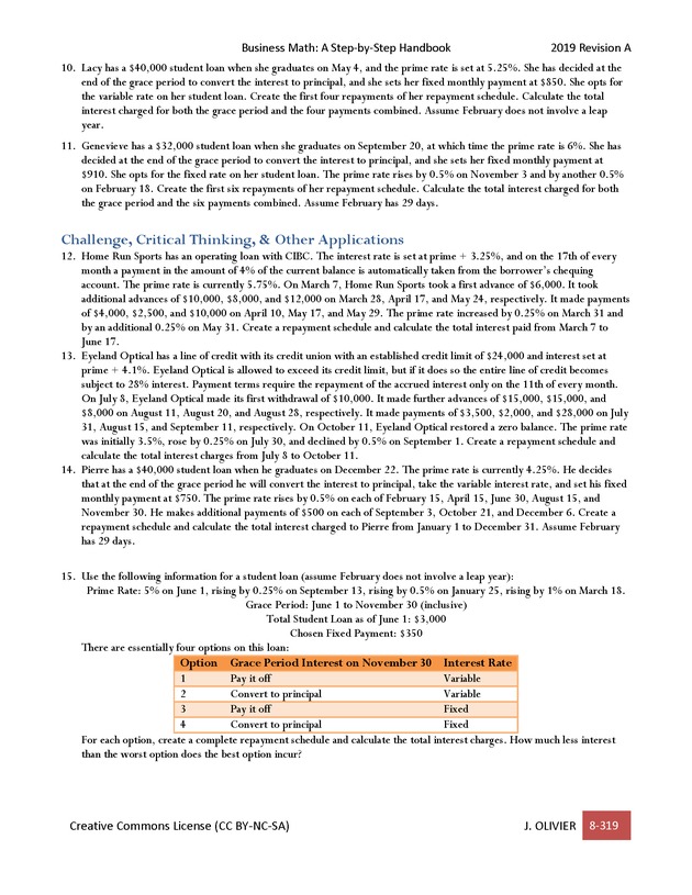 BUSINESS MATH: A Step-By-Step Handbook - Page 319