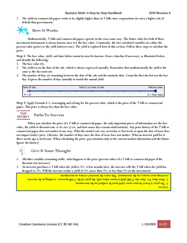 BUSINESS MATH: A Step-By-Step Handbook - Page 321