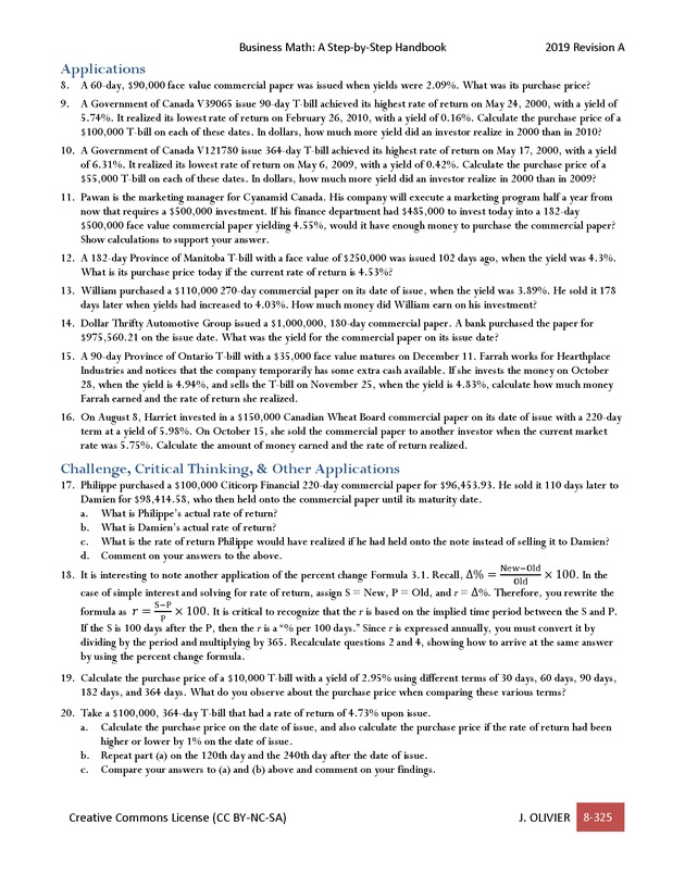 BUSINESS MATH: A Step-By-Step Handbook - Page 325