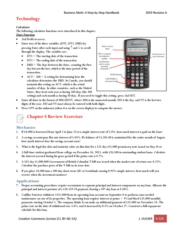 BUSINESS MATH: A Step-By-Step Handbook - Page 328