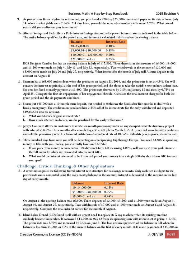 BUSINESS MATH: A Step-By-Step Handbook - Page 329
