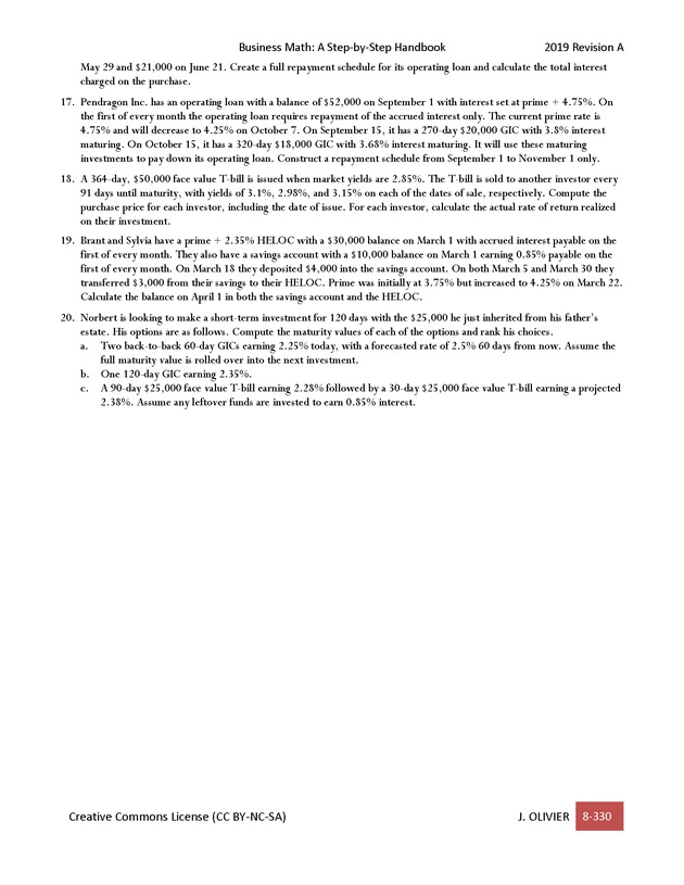 BUSINESS MATH: A Step-By-Step Handbook - Page 330