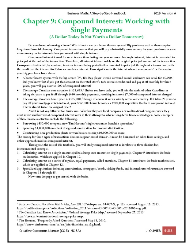 BUSINESS MATH: A Step-By-Step Handbook - Page 333