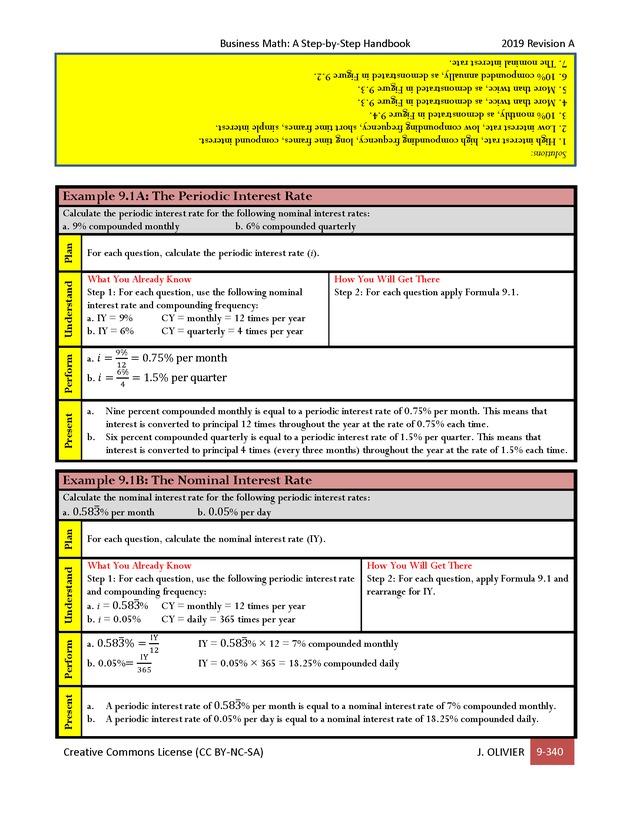 BUSINESS MATH: A Step-By-Step Handbook - Page 340