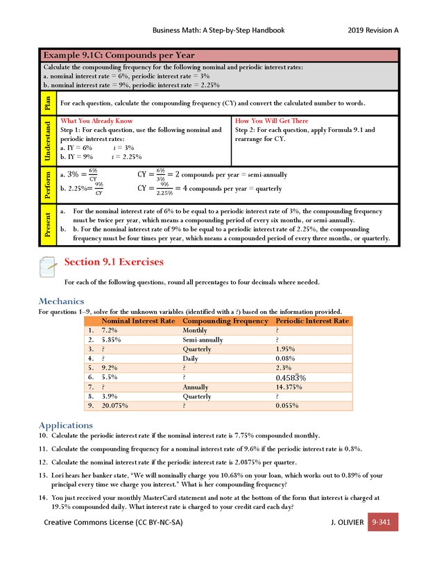 BUSINESS MATH: A Step-By-Step Handbook - Page 341