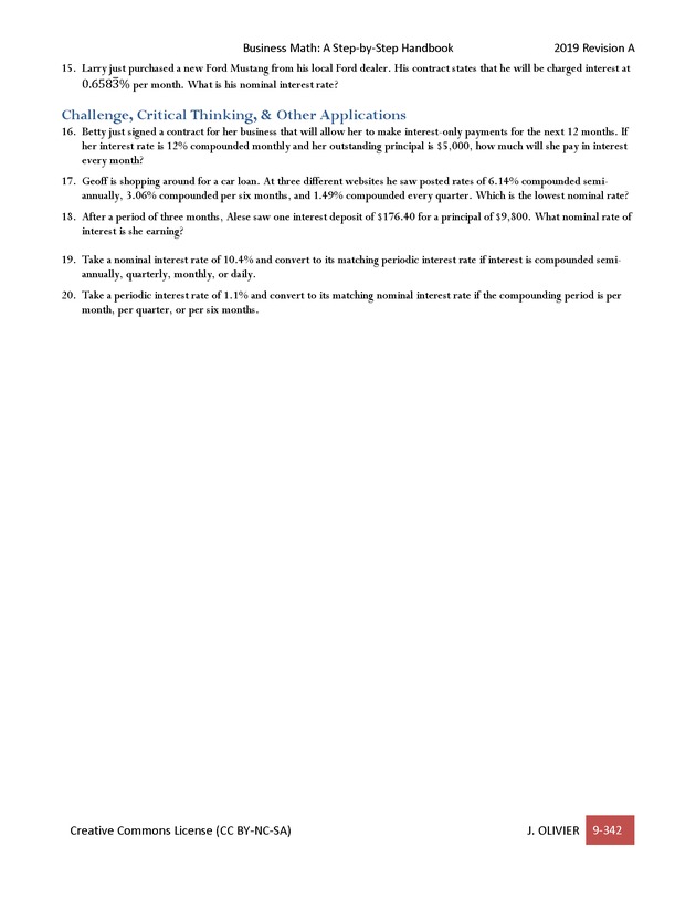 BUSINESS MATH: A Step-By-Step Handbook - Page 342