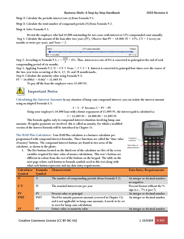 BUSINESS MATH: A Step-By-Step Handbook - Page 345