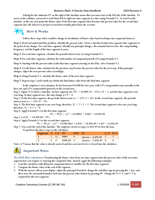 BUSINESS MATH: A Step-By-Step Handbook - Page 349