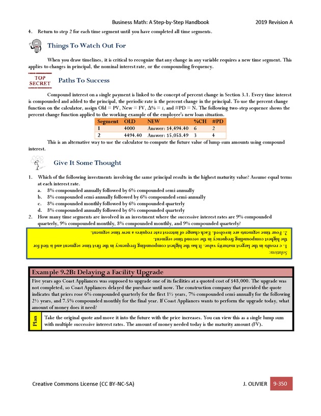 BUSINESS MATH: A Step-By-Step Handbook - Page 350