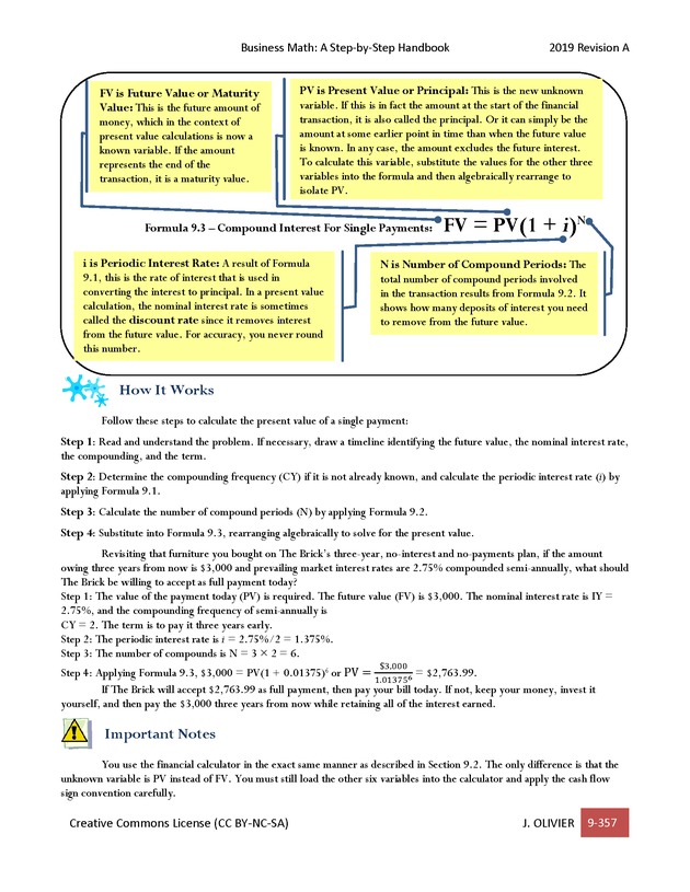 BUSINESS MATH: A Step-By-Step Handbook - Page 357
