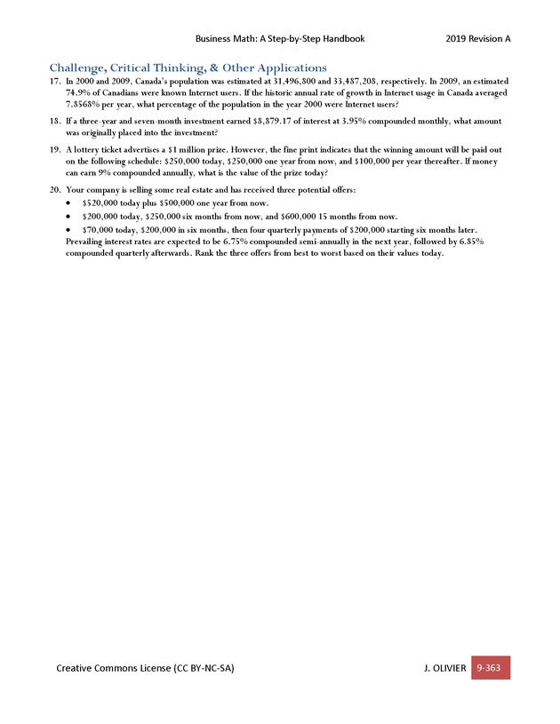 BUSINESS MATH: A Step-By-Step Handbook - Page 363