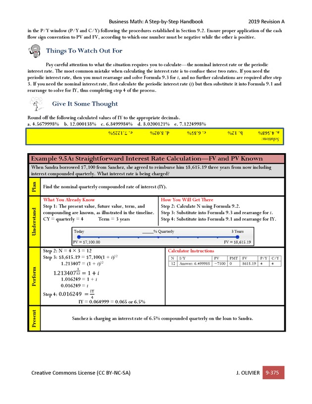 BUSINESS MATH: A Step-By-Step Handbook - Page 375