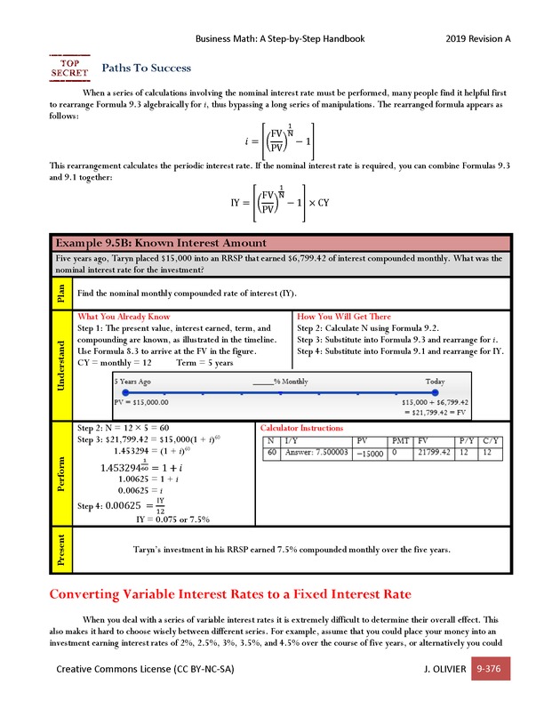 BUSINESS MATH: A Step-By-Step Handbook - Page 376