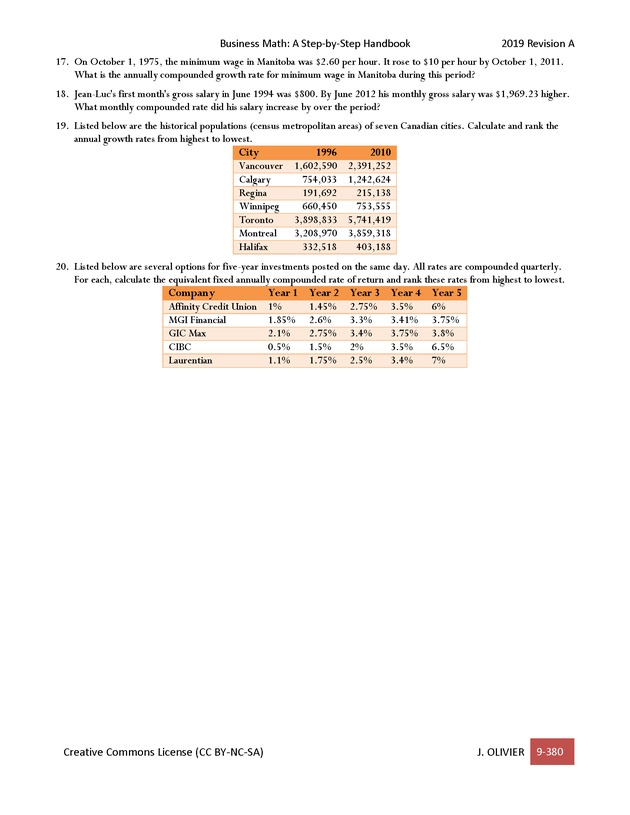 BUSINESS MATH: A Step-By-Step Handbook - Page 380