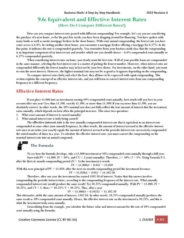 BUSINESS MATH: A Step-By-Step Handbook - Page 381