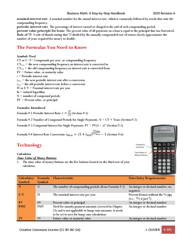 BUSINESS MATH: A Step-By-Step Handbook - Page 395
