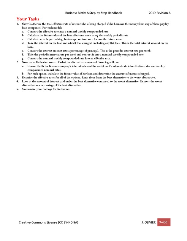 BUSINESS MATH: A Step-By-Step Handbook - Page 400