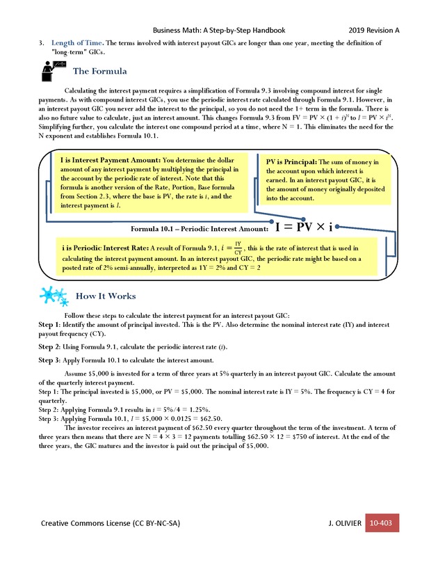 BUSINESS MATH: A Step-By-Step Handbook - Page 403