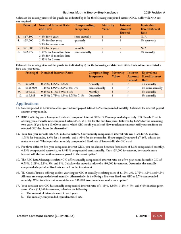 BUSINESS MATH: A Step-By-Step Handbook - Page 409