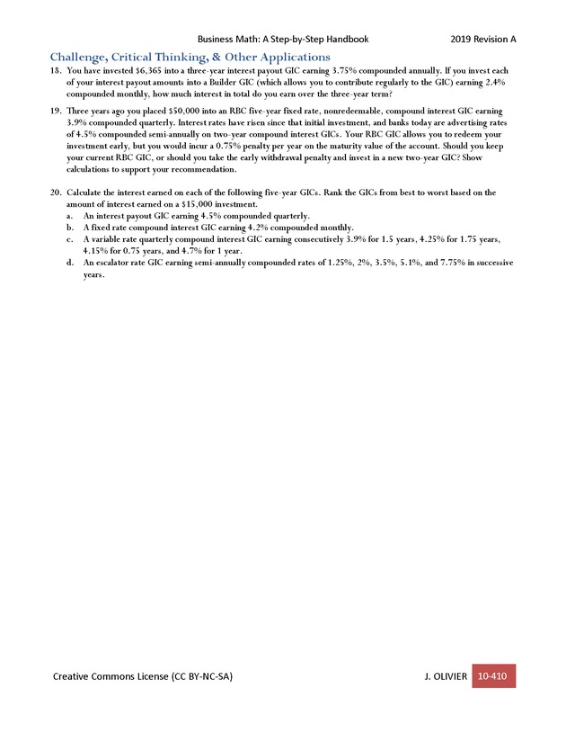 BUSINESS MATH: A Step-By-Step Handbook - Page 410