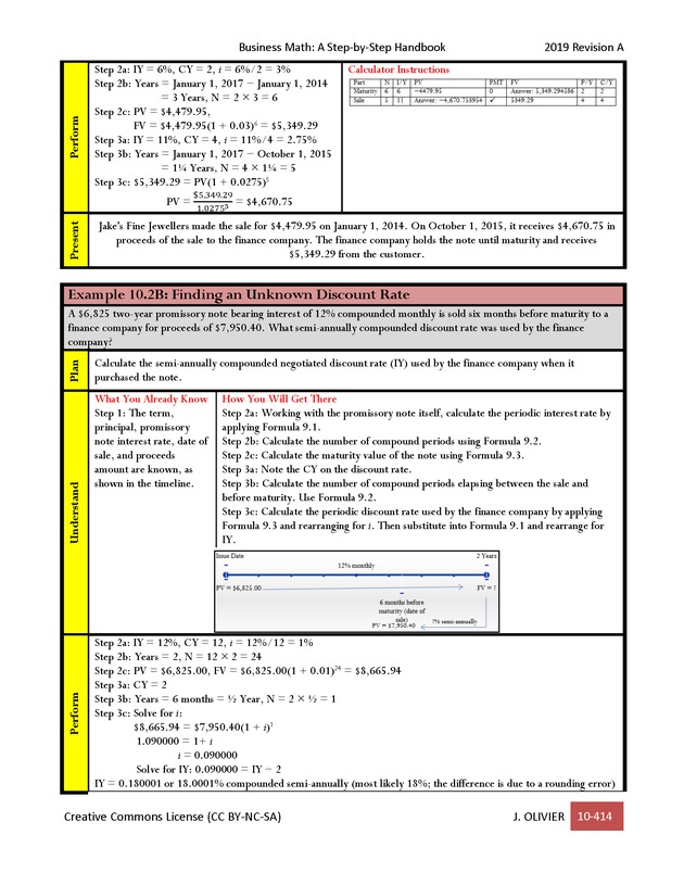 BUSINESS MATH: A Step-By-Step Handbook - Page 414