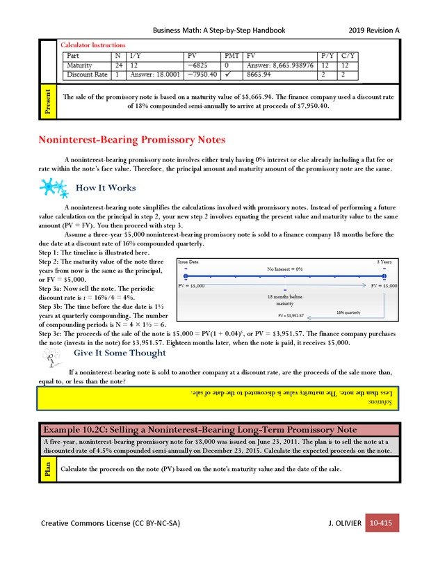 BUSINESS MATH: A Step-By-Step Handbook - Page 415