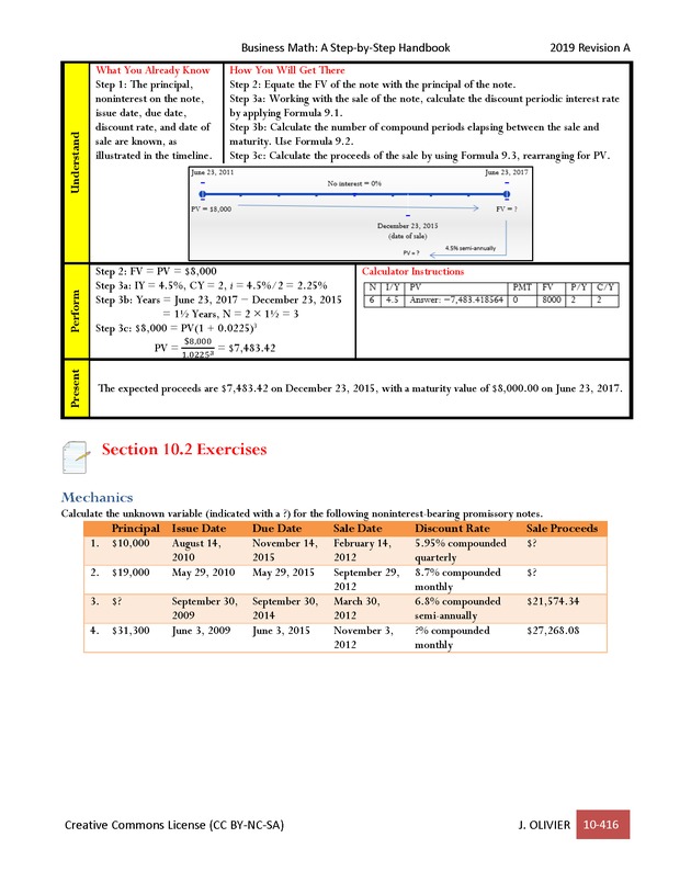BUSINESS MATH: A Step-By-Step Handbook - Page 416