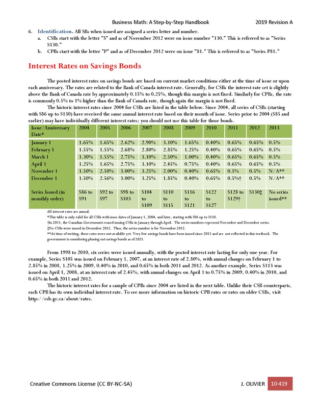 BUSINESS MATH: A Step-By-Step Handbook - Page 419