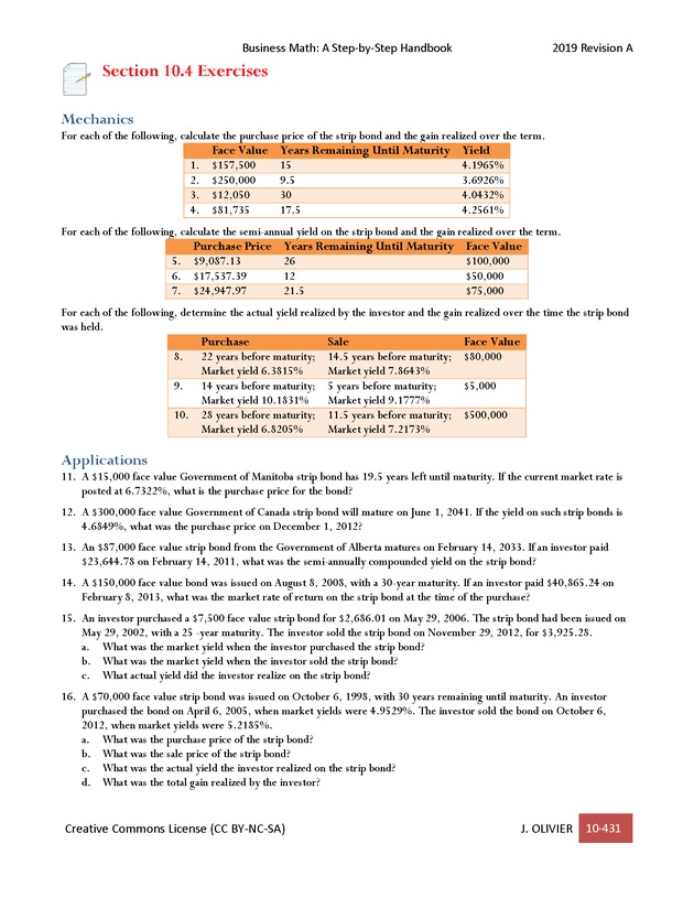 BUSINESS MATH: A Step-By-Step Handbook - Page 431
