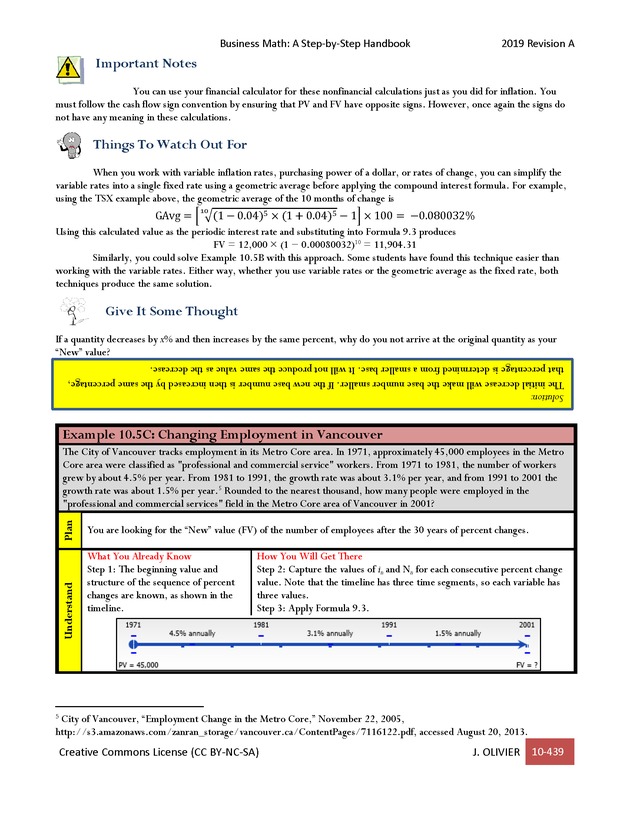 BUSINESS MATH: A Step-By-Step Handbook - Page 439