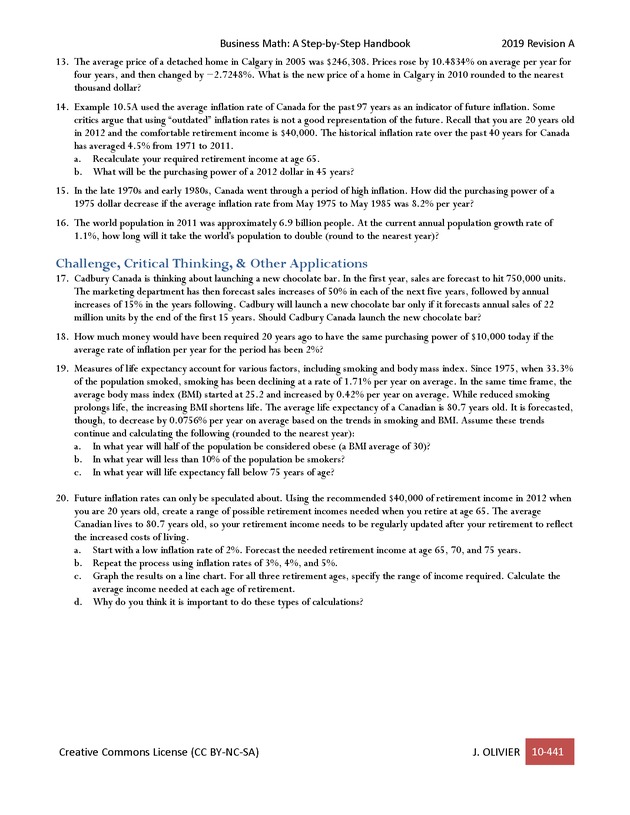 BUSINESS MATH: A Step-By-Step Handbook - Page 441
