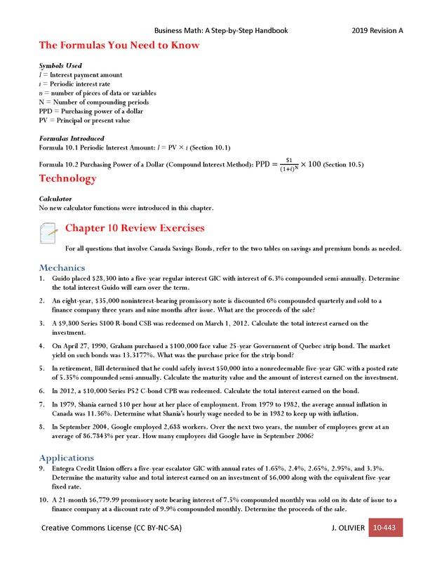 BUSINESS MATH: A Step-By-Step Handbook - Page 443