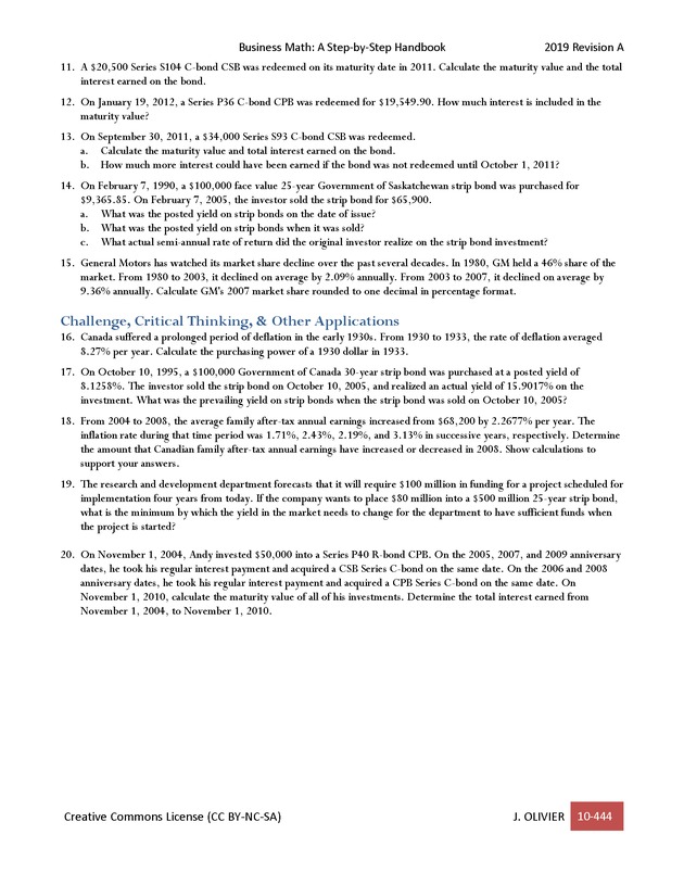 BUSINESS MATH: A Step-By-Step Handbook - Page 444