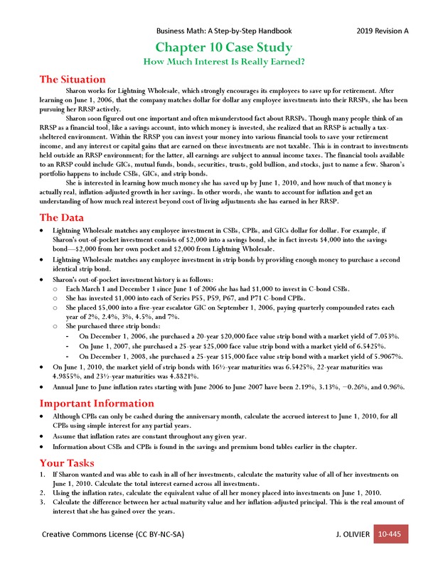 BUSINESS MATH: A Step-By-Step Handbook - Page 445