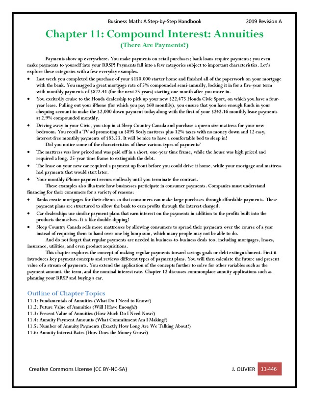 BUSINESS MATH: A Step-By-Step Handbook - Page 446