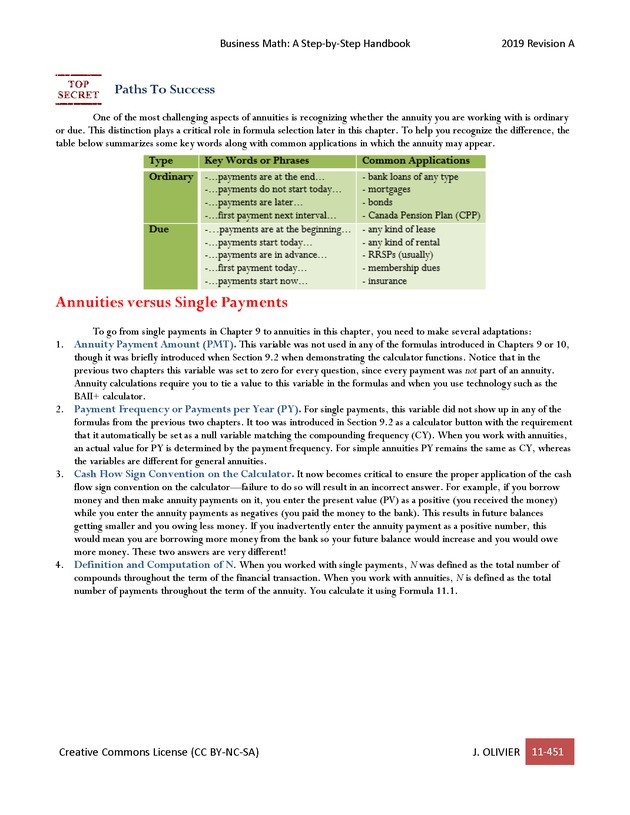 BUSINESS MATH: A Step-By-Step Handbook - Page 451