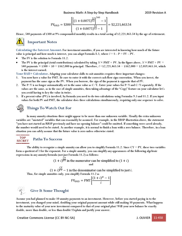 BUSINESS MATH: A Step-By-Step Handbook - Page 458
