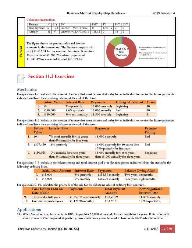 BUSINESS MATH: A Step-By-Step Handbook - Page 479