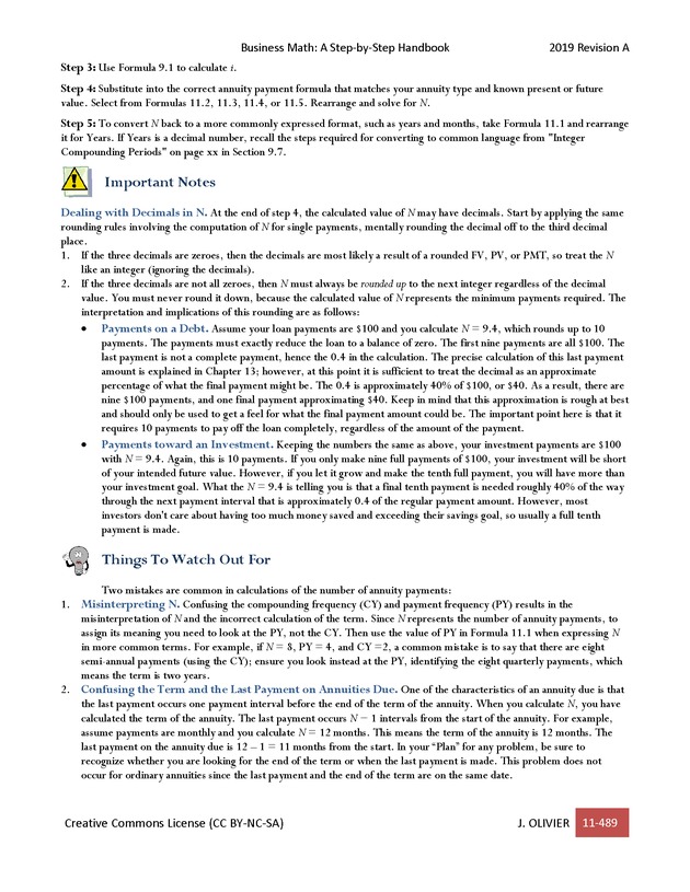 BUSINESS MATH: A Step-By-Step Handbook - Page 489