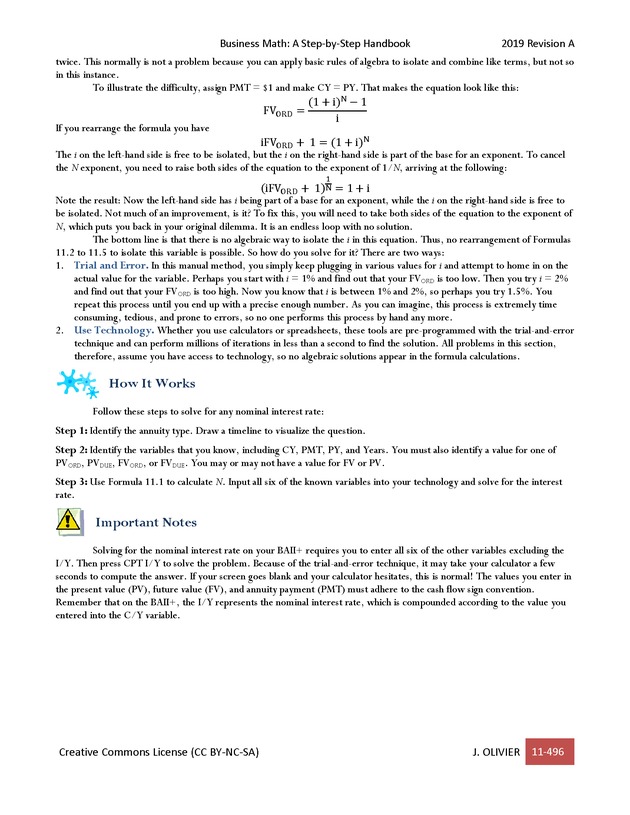 BUSINESS MATH: A Step-By-Step Handbook - Page 496