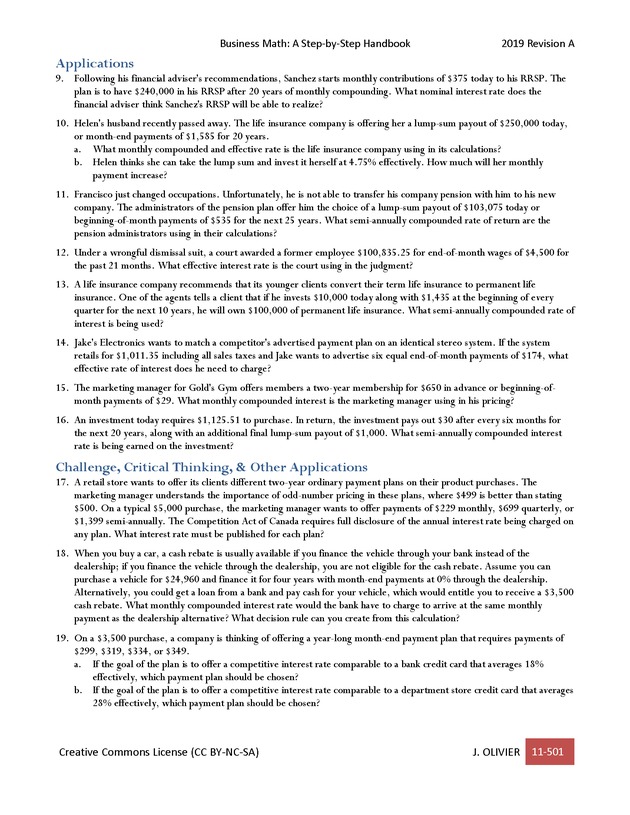 BUSINESS MATH: A Step-By-Step Handbook - Page 501