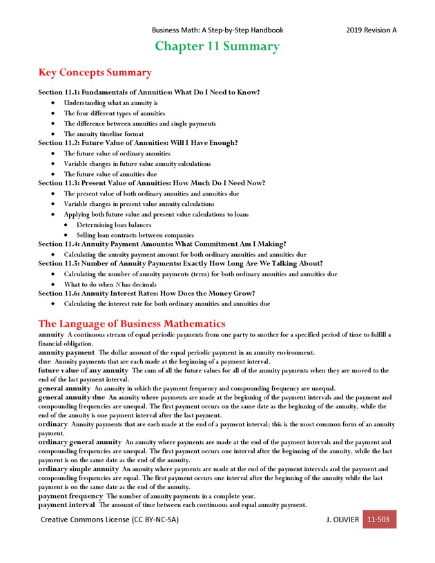 BUSINESS MATH: A Step-By-Step Handbook - Page 503